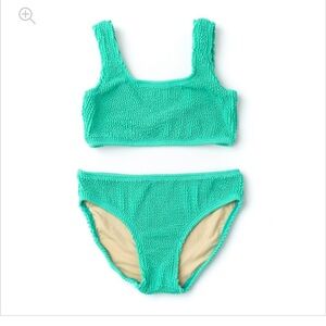 Green Girls Crinkle Textured Bikini